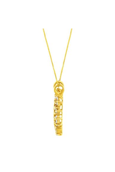 Plated Brilliant-Cut Diamond Open Heart Necklace